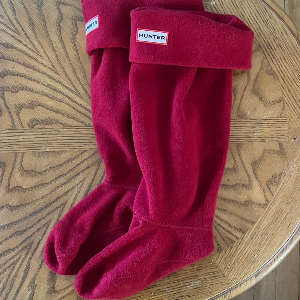Red hunter boot sock size 8-10 US